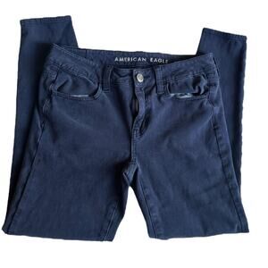 AE next level stretch size 4  jeggings navy blue jeans
